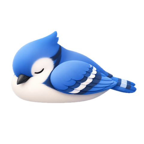 Blue jay mascot for Calm Music